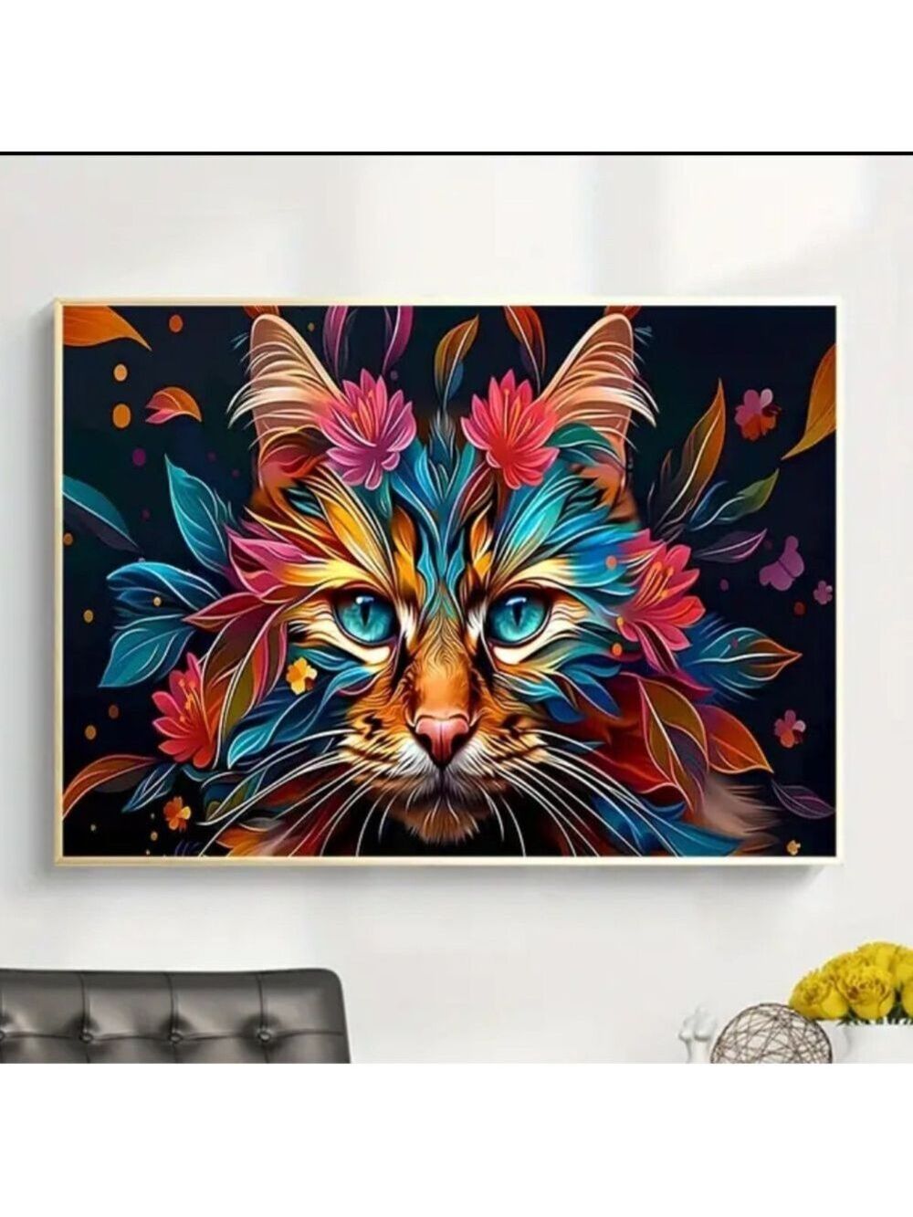 “Kaleidoscope Cat” Canvas Print Vibrant Wall Art - Picture 6 of 10
